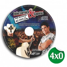 Adesivo CD e DVD 11,5x11,5cm 4x0 cores 1.000 unidades